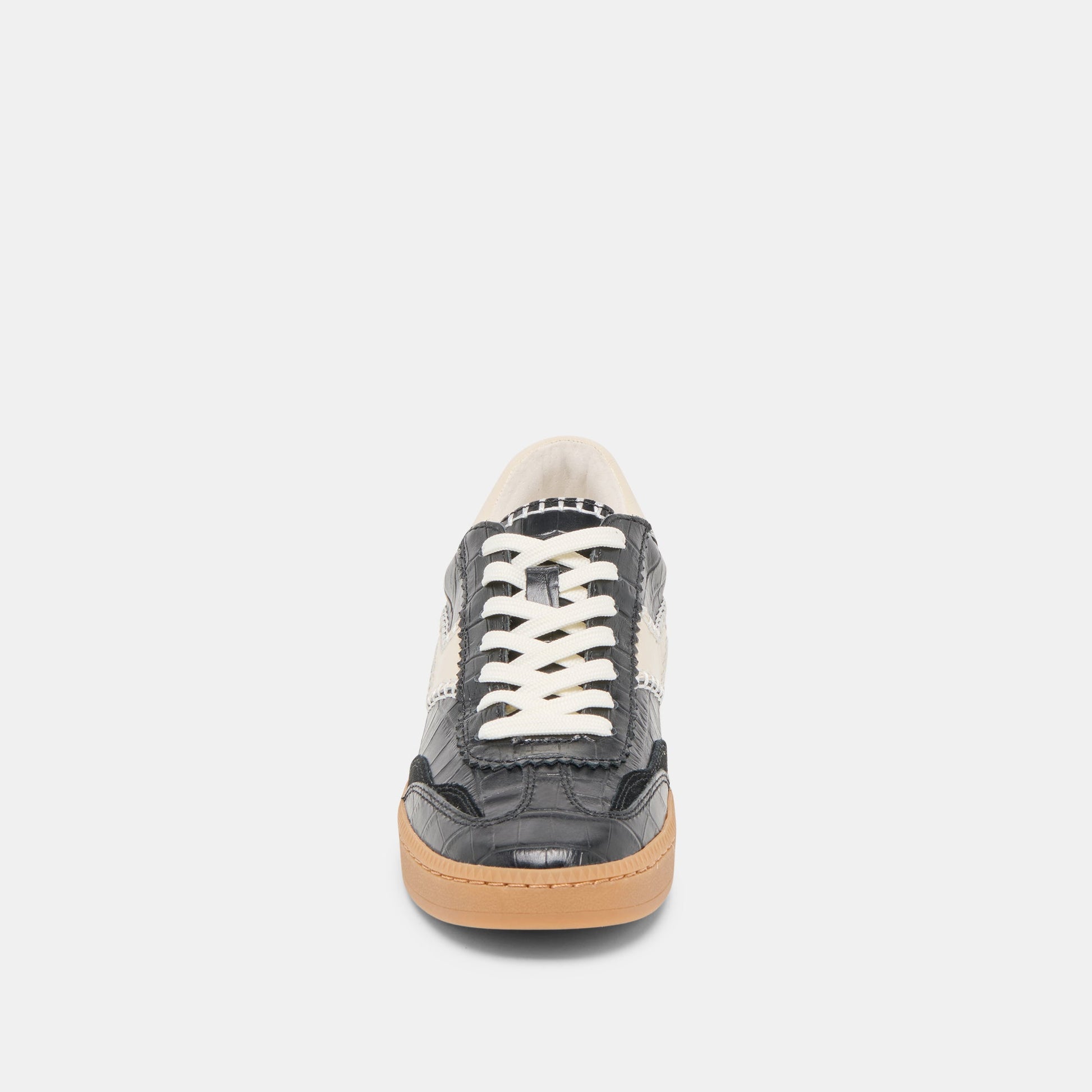NOTICE STITCH SNEAKERS NOIR CROCO EMBOSSED LEATHER Dolce Vita