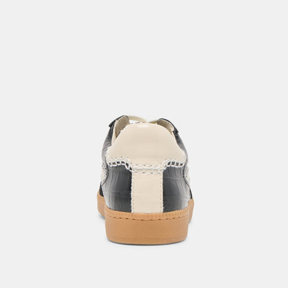 NOTICE STITCH SNEAKERS NOIR CROCO EMBOSSED LEATHER Dolce Vita