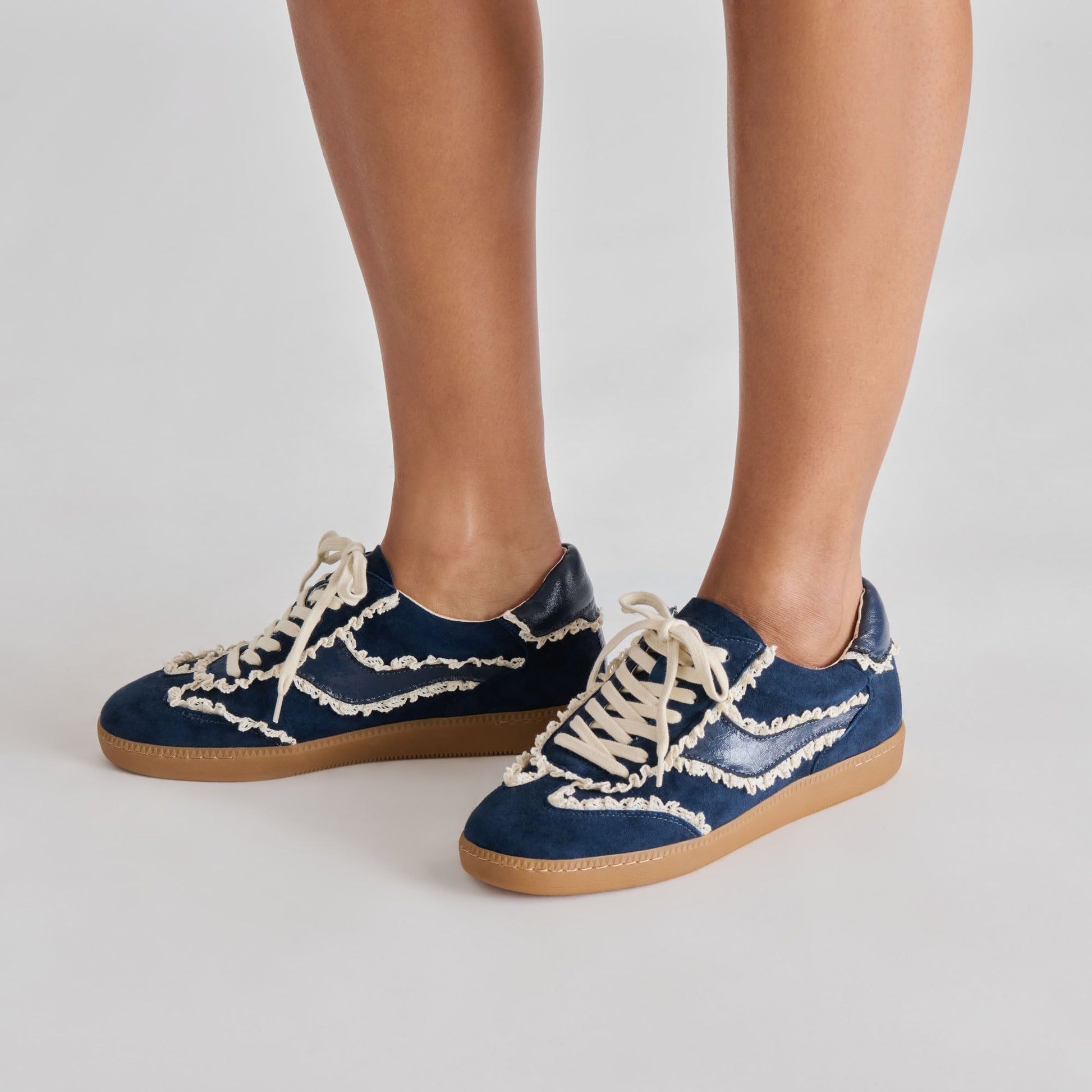 Notice Lace Navy Suede Sneakers Dolce Vita