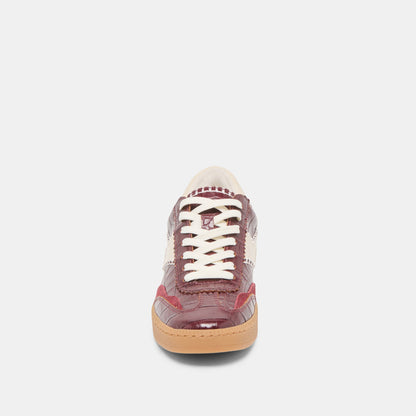 NOTICE STITCH SNEAKERS OXBLOOD CROCO EMBOSSED LEATHER Dolce Vita