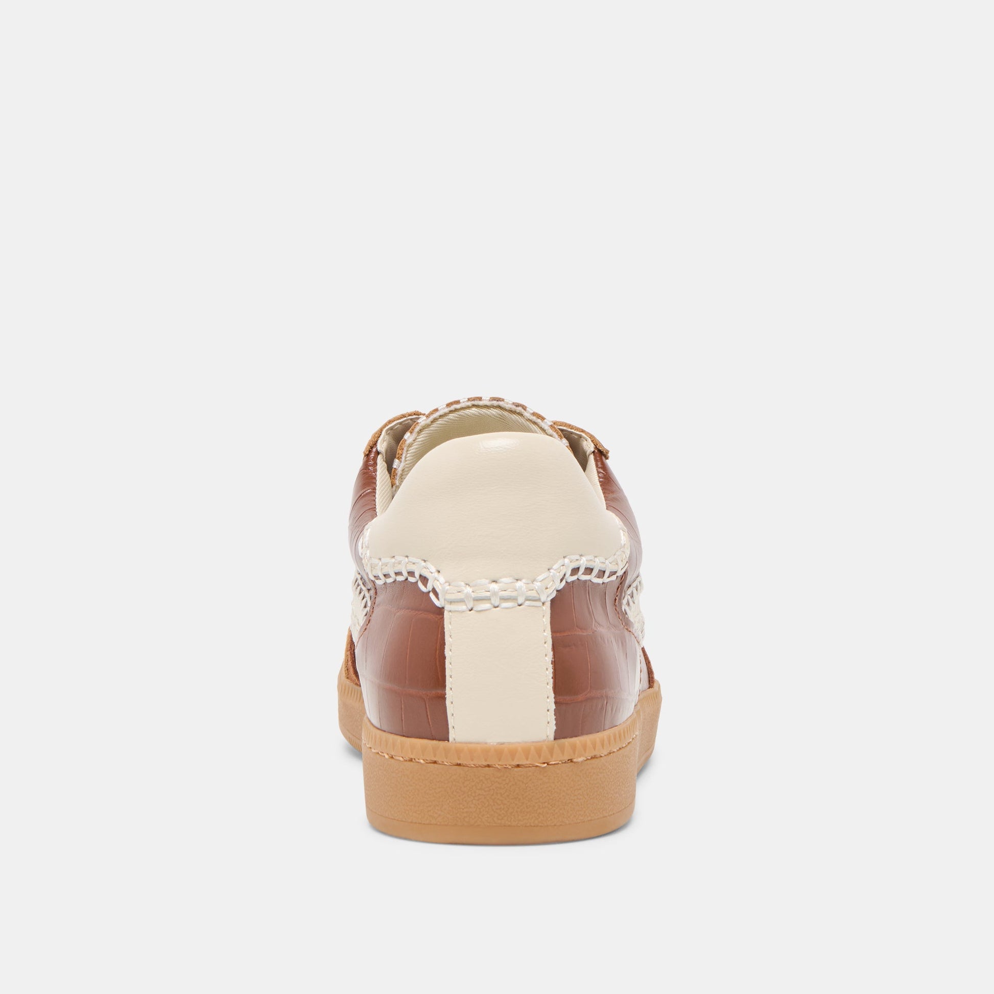 NOTICE STITCH SNEAKERS COGNAC CROCO EMBOSSED LEATHER Dolce Vita