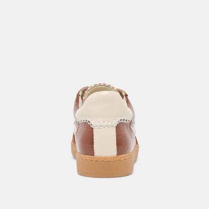 NOTICE STITCH SNEAKERS COGNAC CROCO EMBOSSED LEATHER Dolce Vita