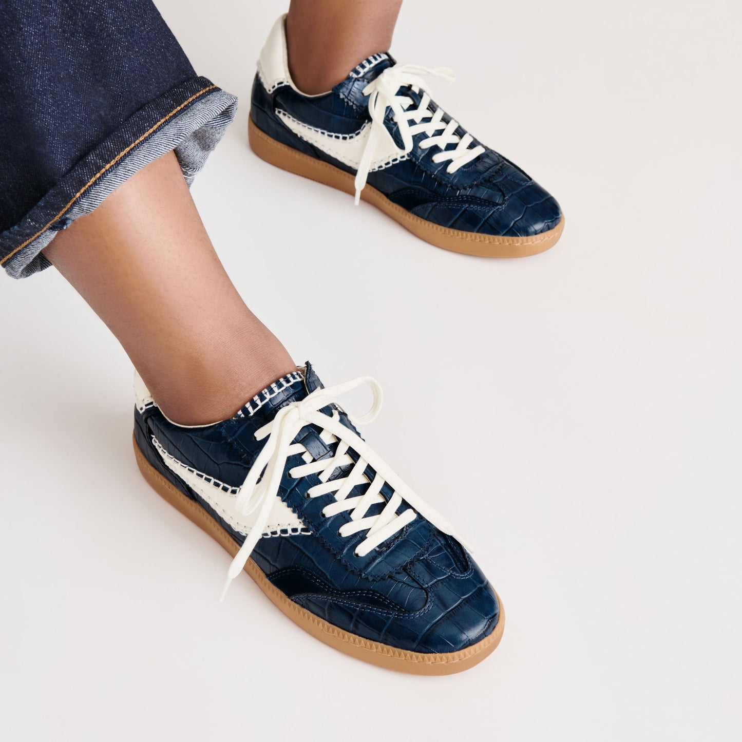 NOTICE STITCH SNEAKERS INK CROCO EMBOSSED LEATHER Dolce Vita