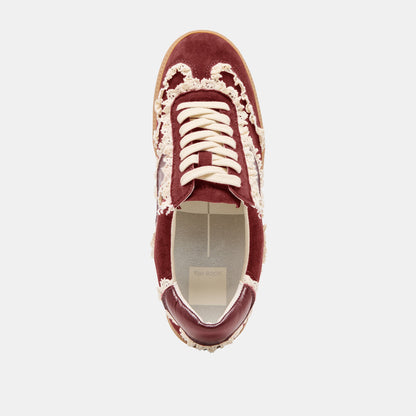 Notice Lace Oxblood Suede Sneakers Dolce Vita