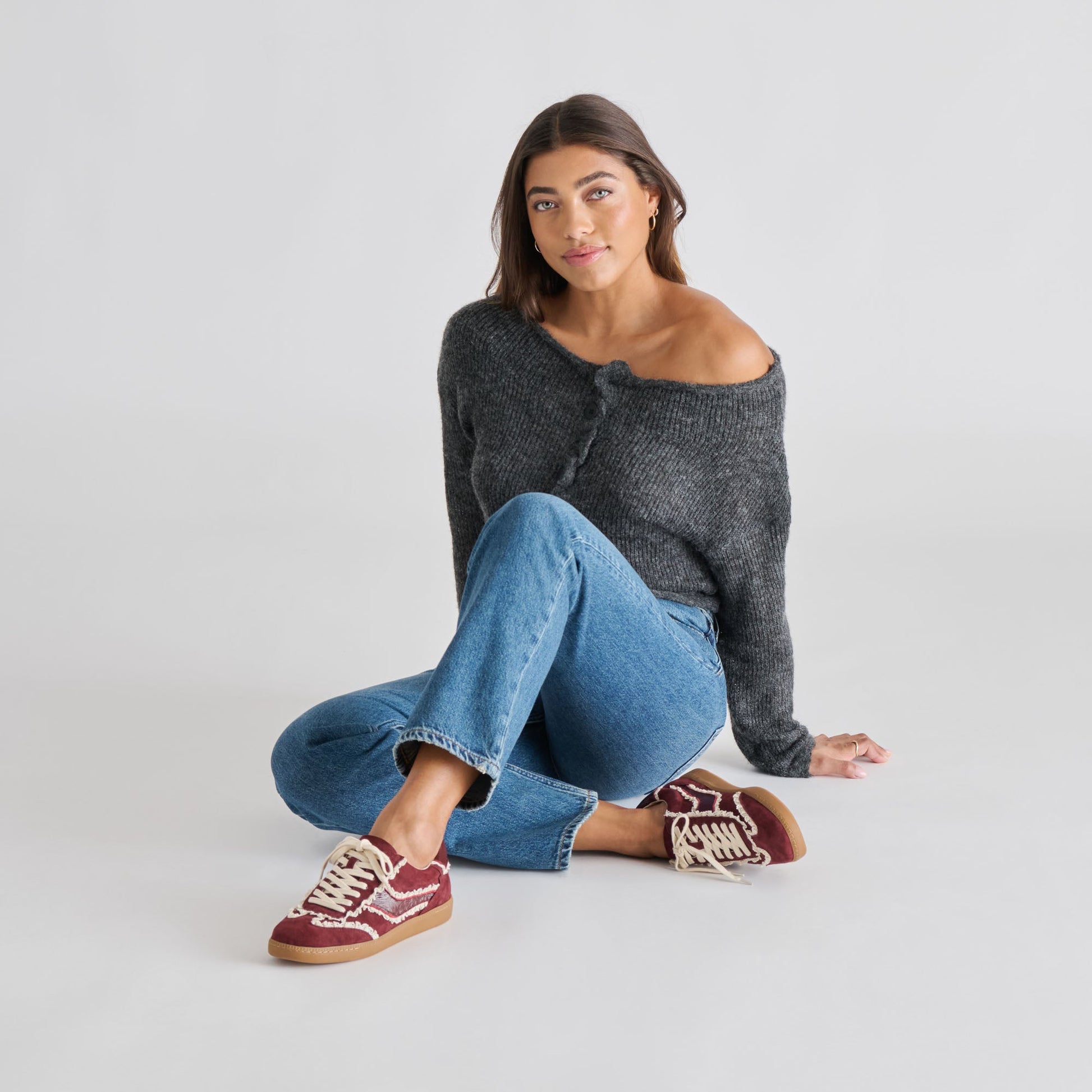 Notice Lace Oxblood Suede Sneakers Dolce Vita