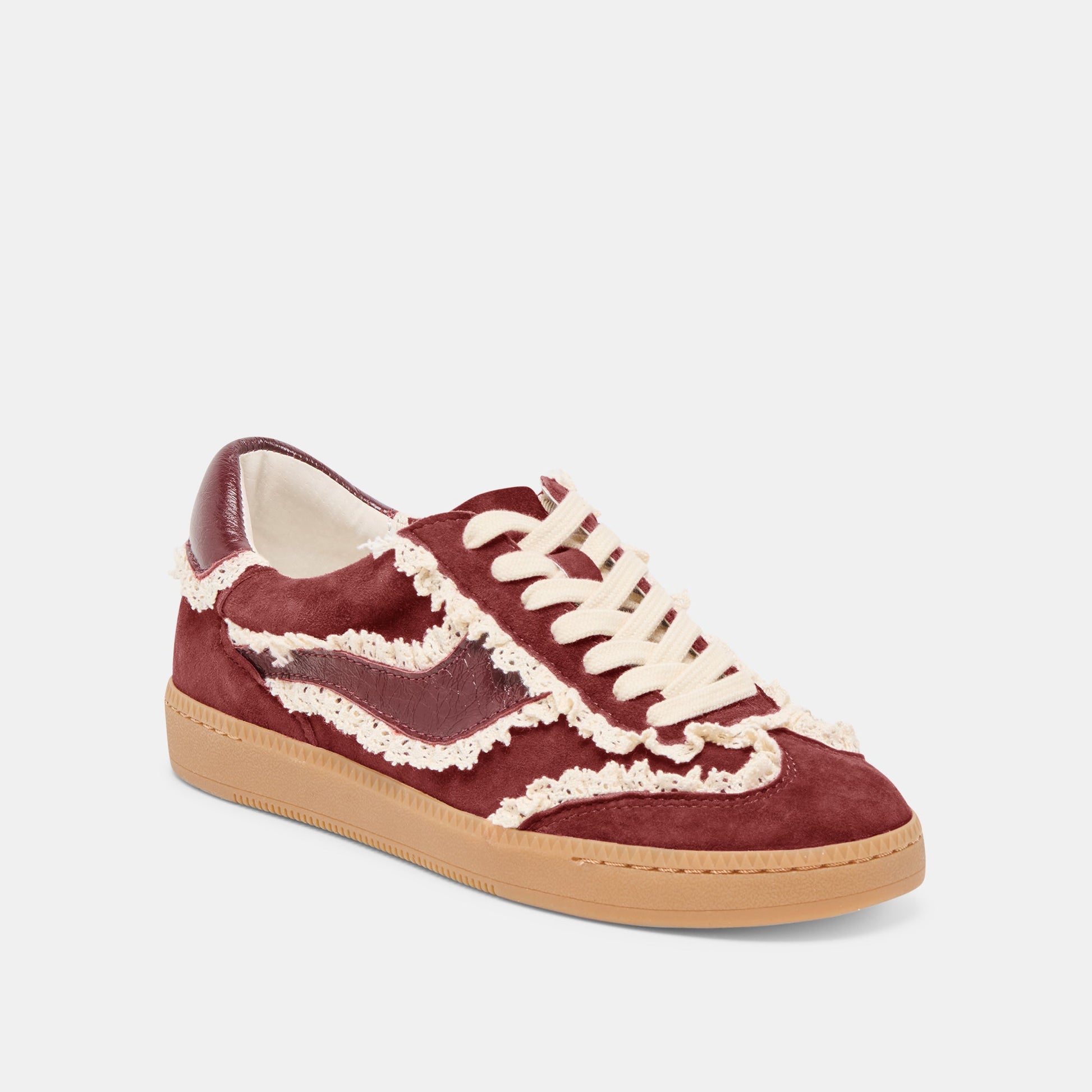 Notice Lace Oxblood Suede Sneakers Dolce Vita