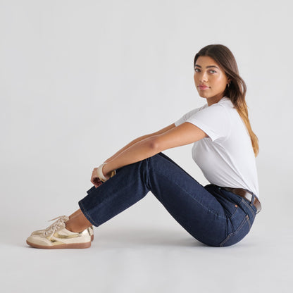 Merit White Gold Leather Sneakers Dolce Vita