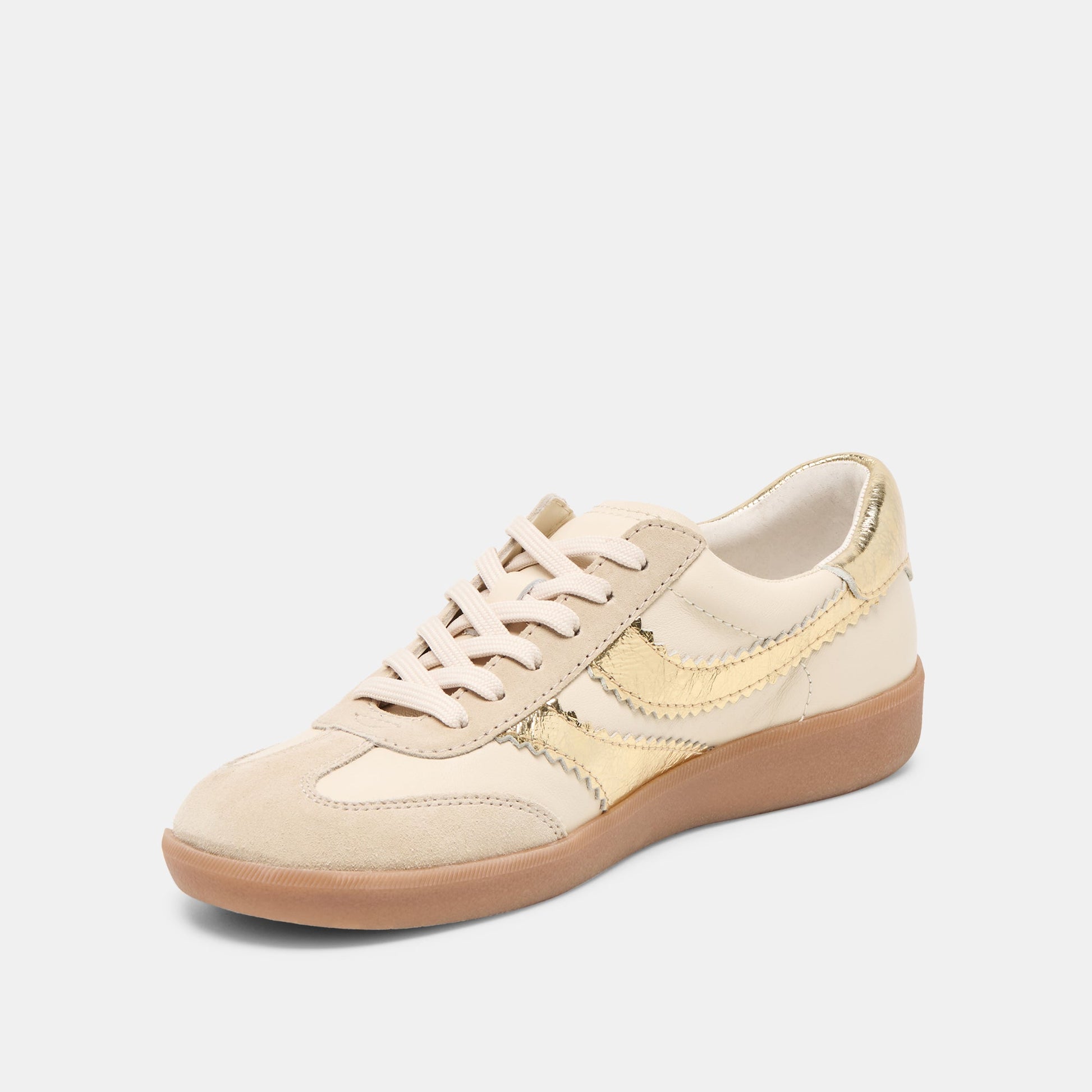 Merit White Gold Leather Sneakers Dolce Vita