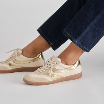 Merit White Gold Leather Sneakers Dolce Vita
