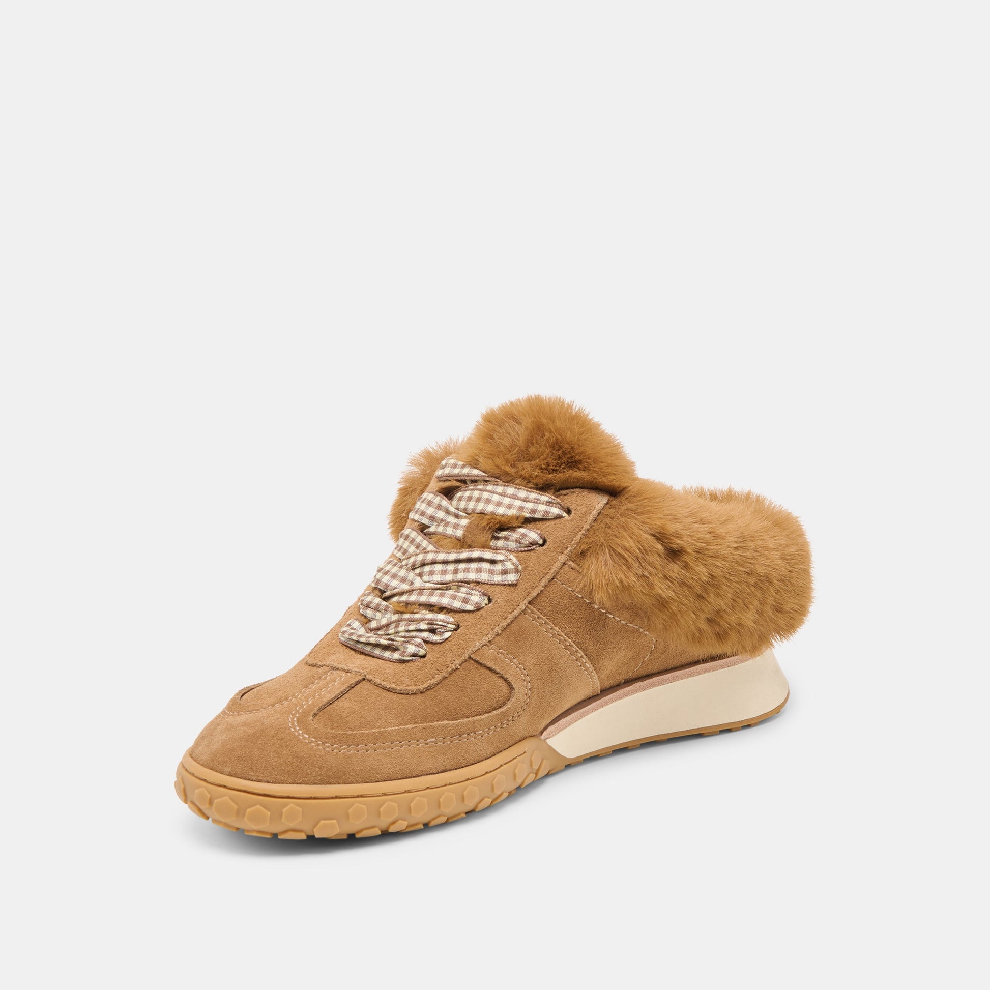 Izzey Plush Lt Brown Suede Sneakers Dolce Vita