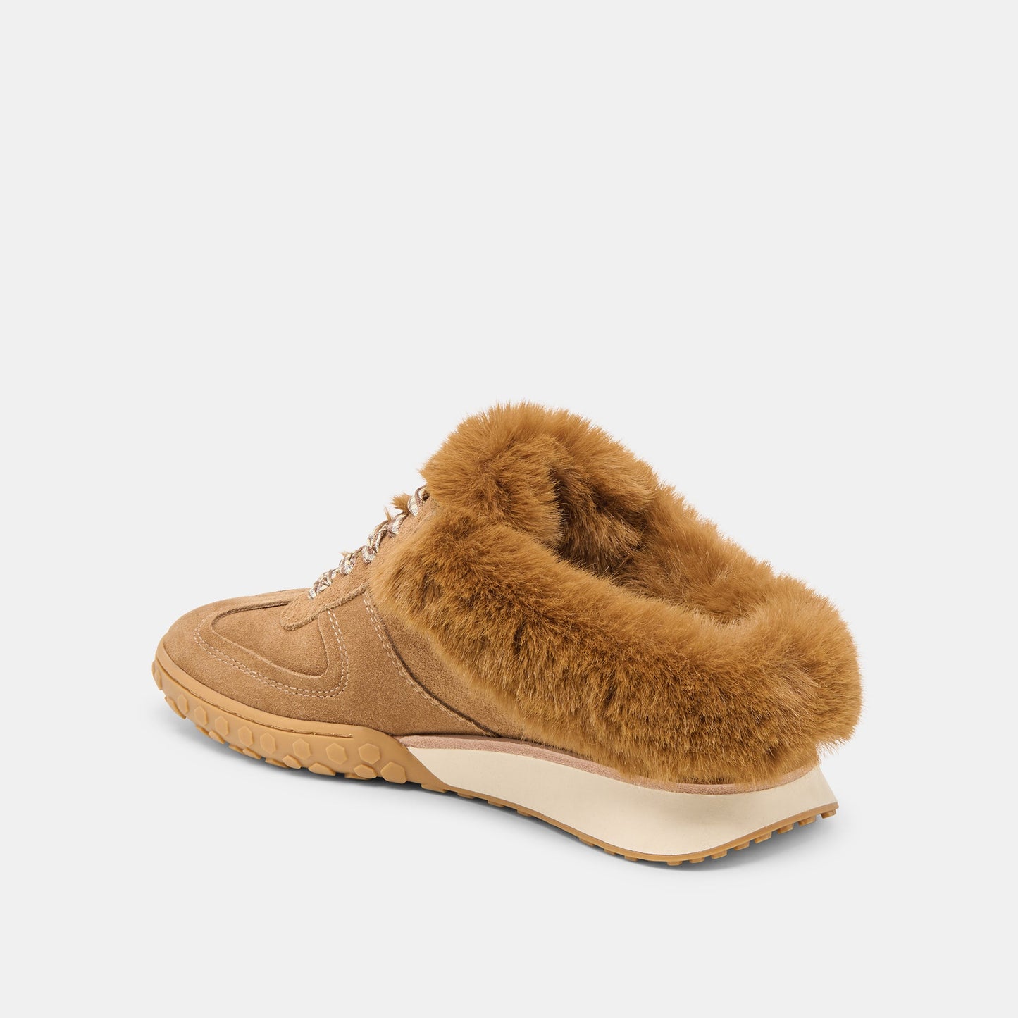 Izzey Plush Lt Brown Suede Sneakers Dolce Vita