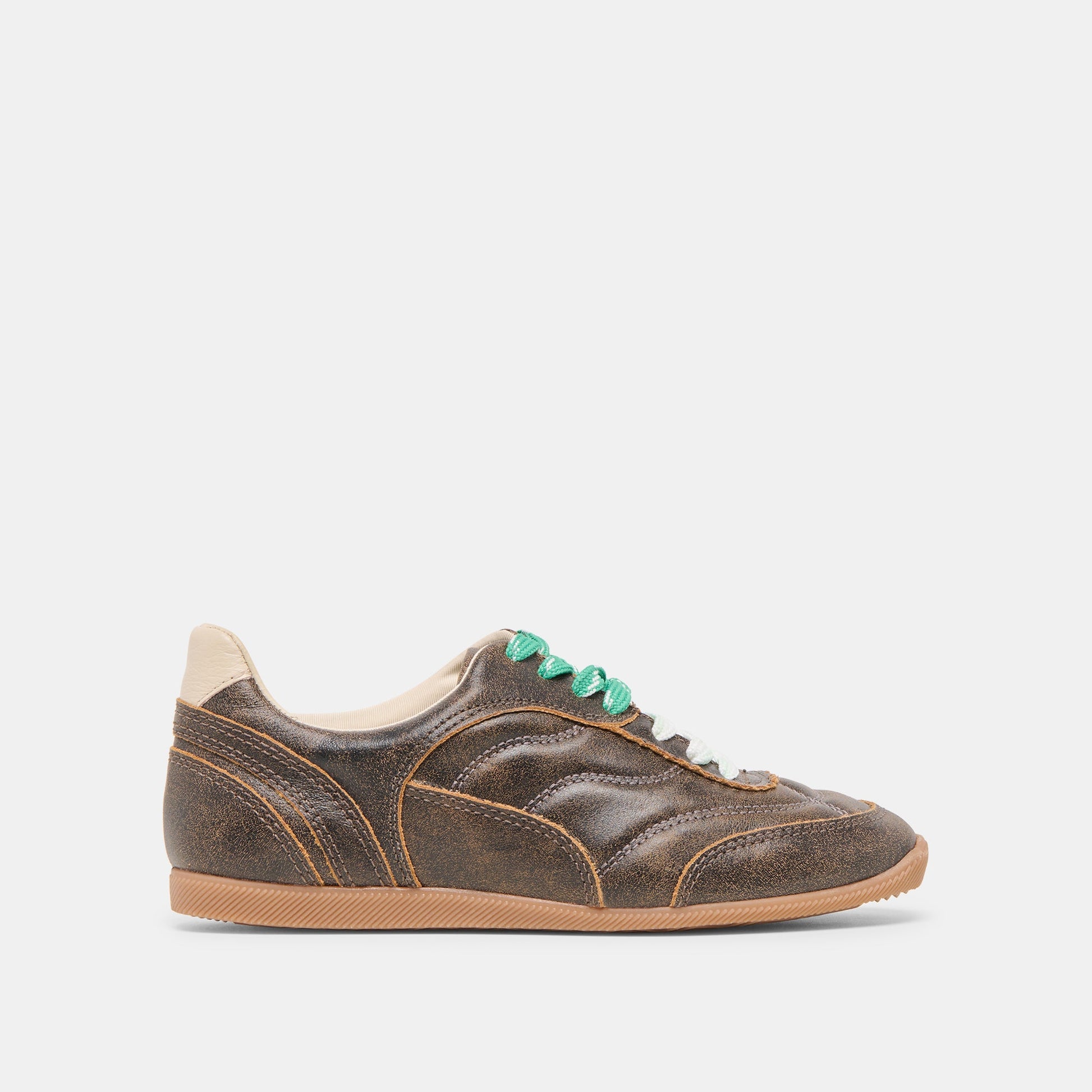Laini Brown Distressed Leather Sneakers Dolce Vita