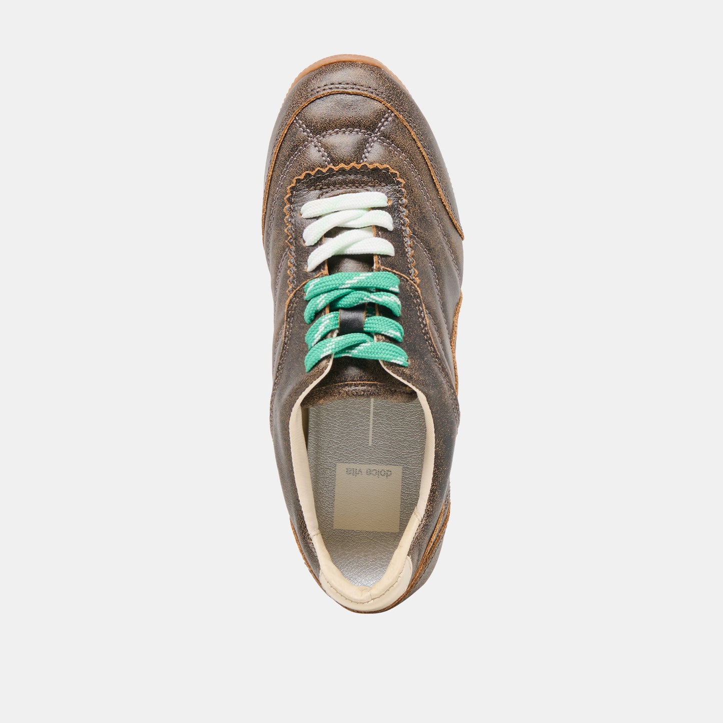 Laini Brown Distressed Leather Sneakers Dolce Vita