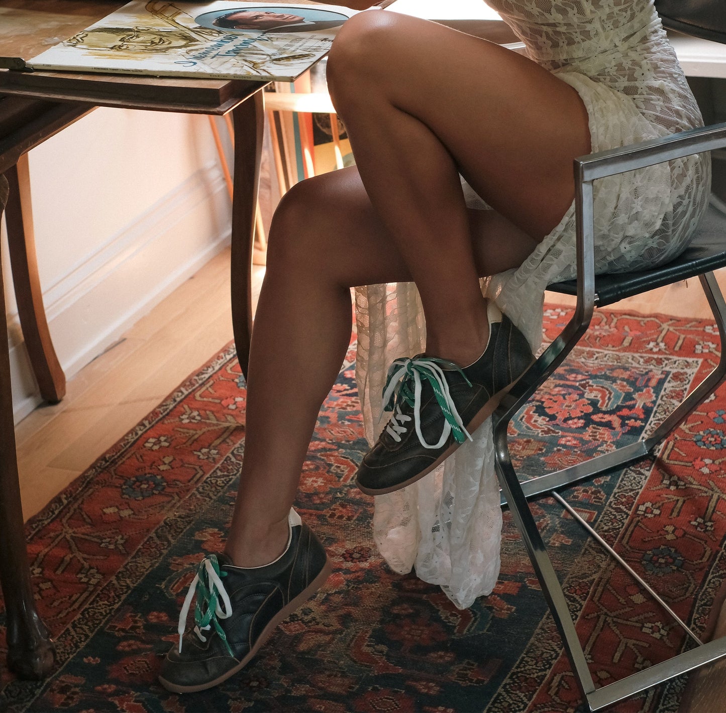 Laini Brown Distressed Leather Sneakers Dolce Vita
