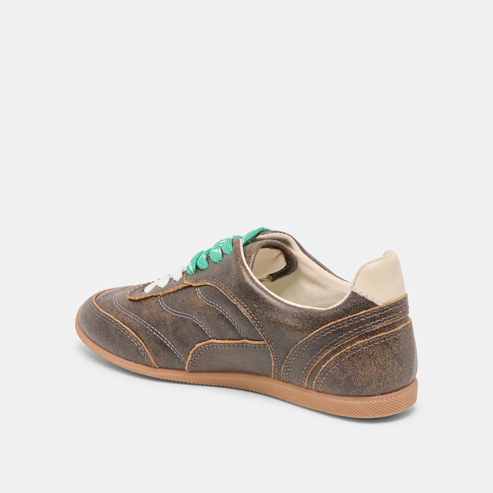 Laini Brown Distressed Leather Sneakers Dolce Vita