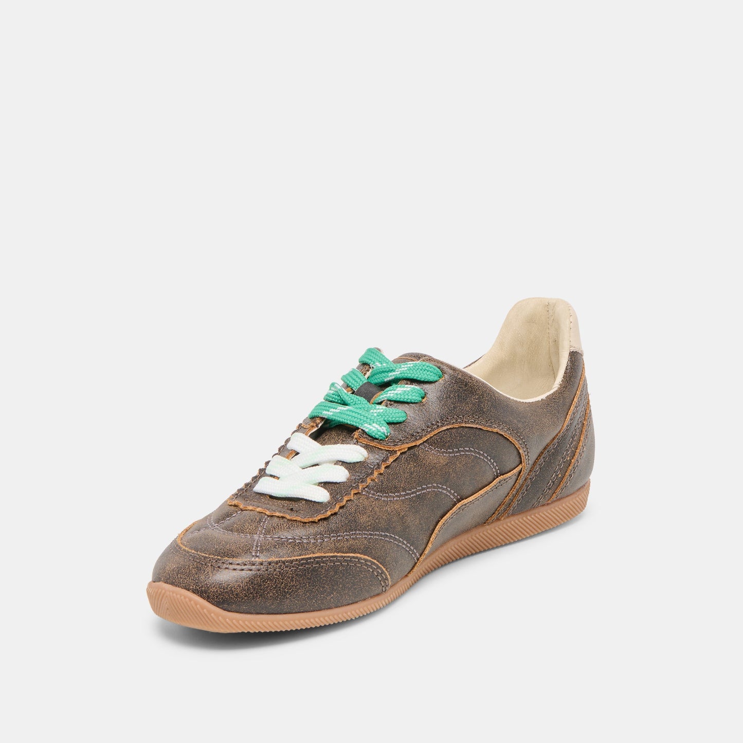 Laini Brown Distressed Leather Sneakers Dolce Vita