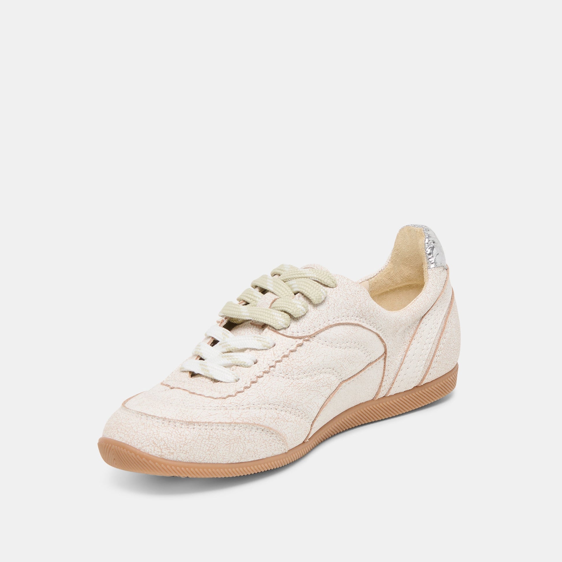Laini Off White Crackled Leather Sneakers Dolce Vita