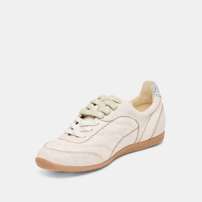 Laini Off White Crackled Leather Sneakers Dolce Vita