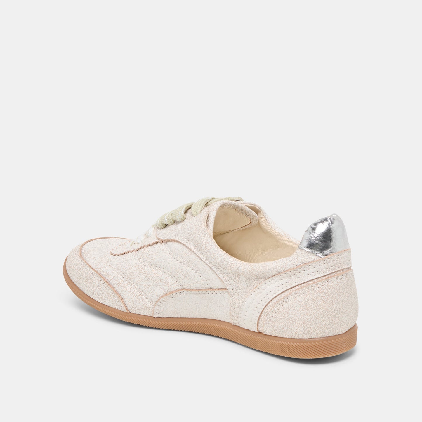 Laini Off White Crackled Leather Sneakers Dolce Vita