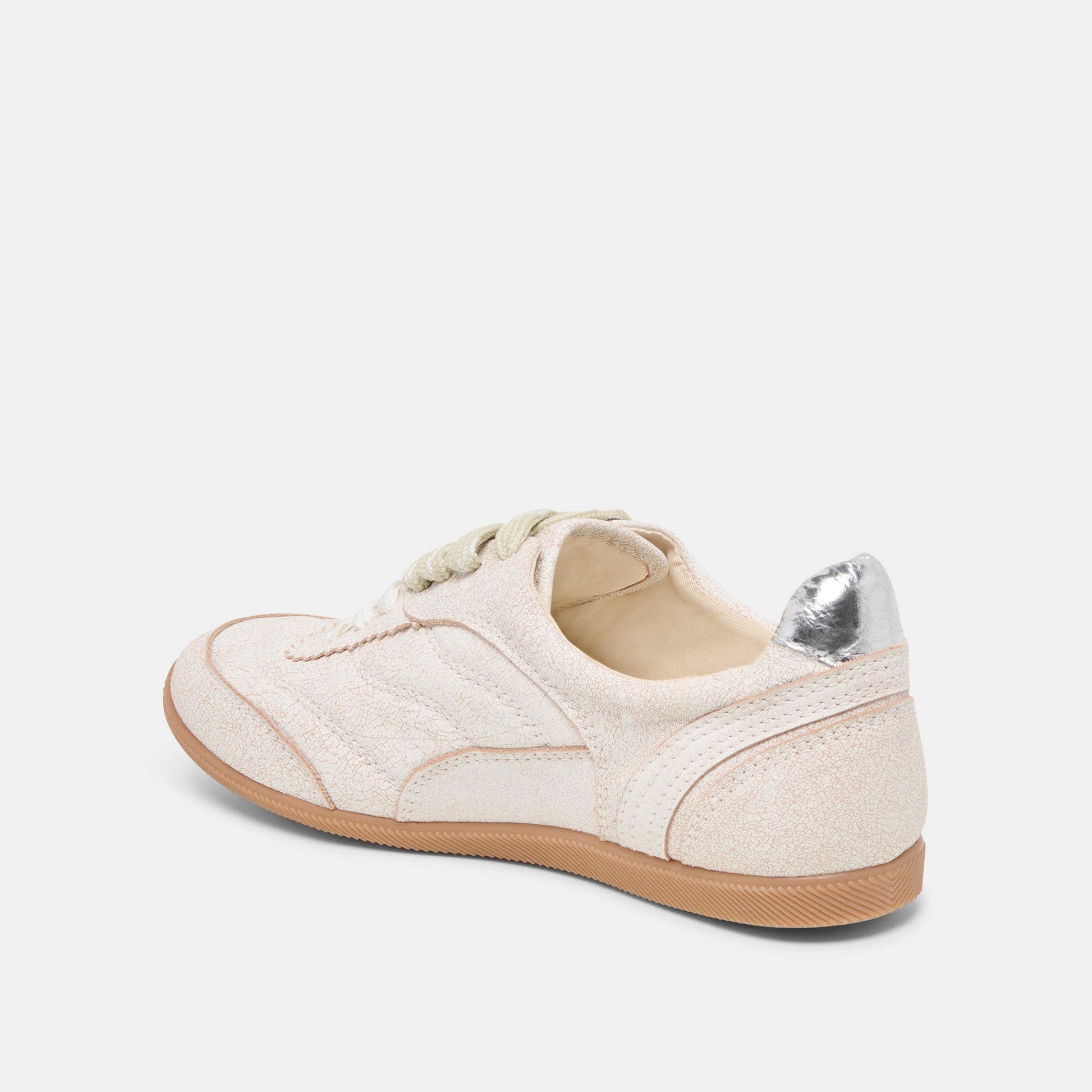 Laini Off White Crackled Leather Sneakers Dolce Vita