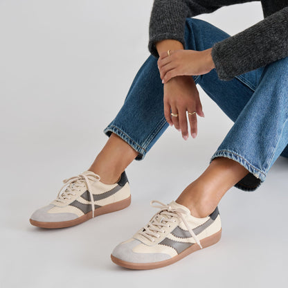 Merit White Grey Leather Sneakers Dolce Vita