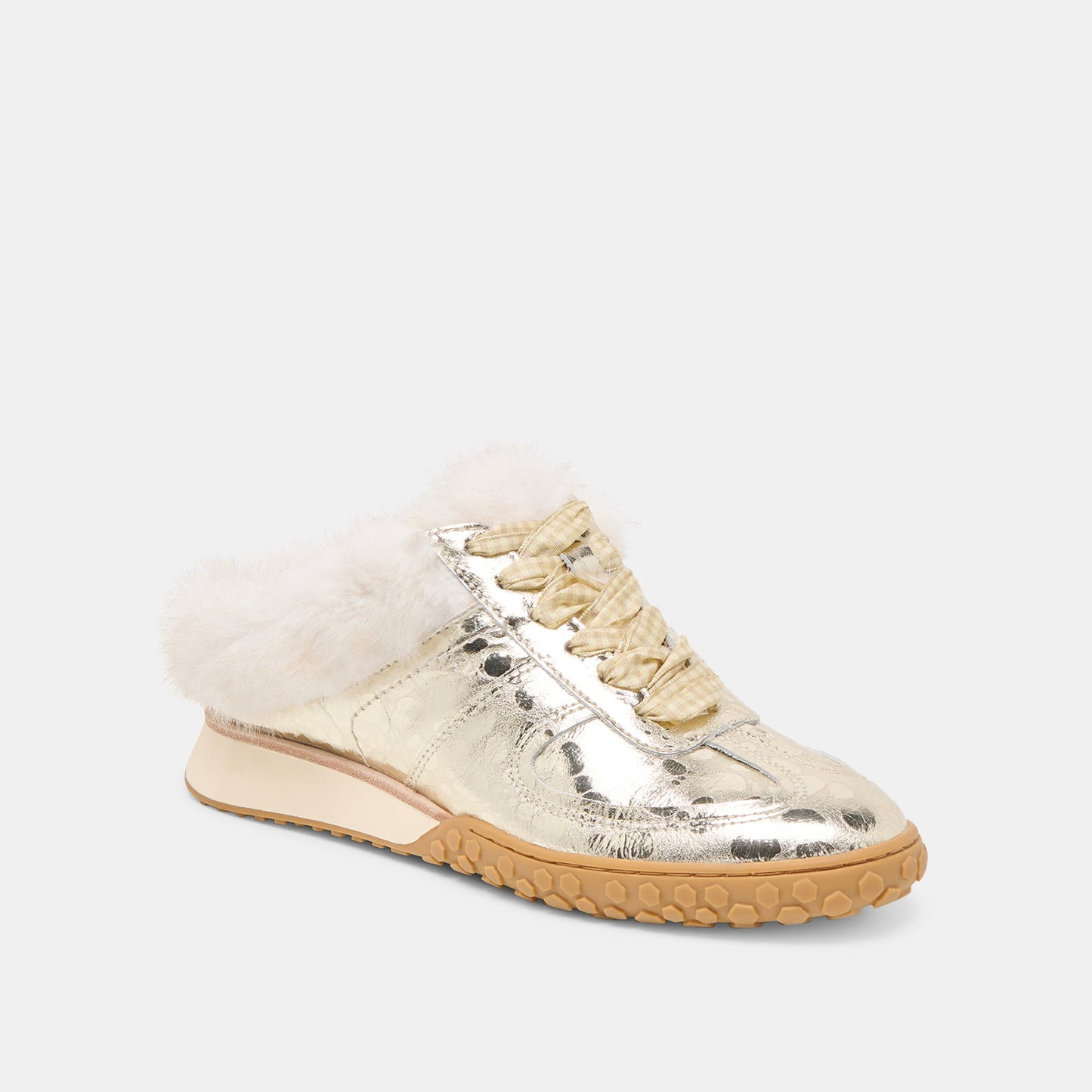 Izzey Plush Platinum Leather Sneakers Dolce Vita