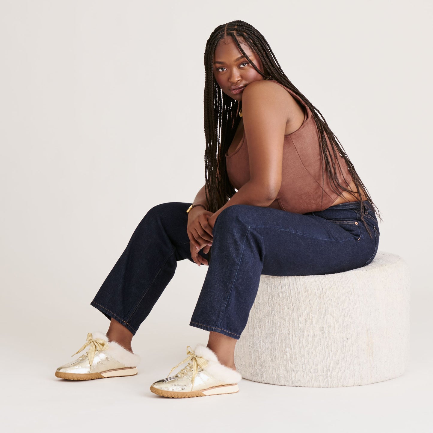 Izzey Plush Platinum Leather Sneakers Dolce Vita
