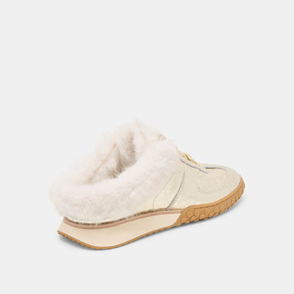 Izzey Plush Platinum Leather Sneakers Dolce Vita
