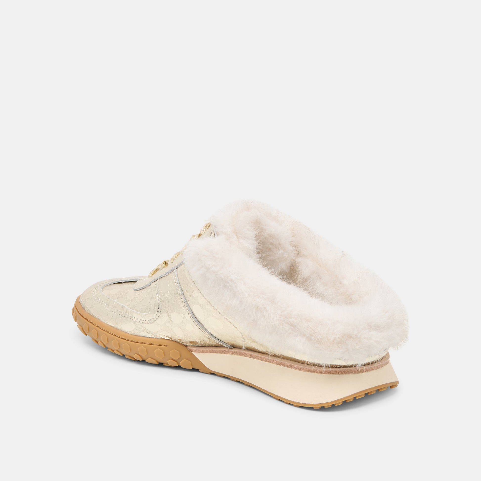 Izzey Plush Platinum Leather Sneakers Dolce Vita