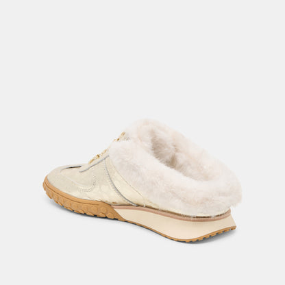 Izzey Plush Platinum Leather Sneakers Dolce Vita