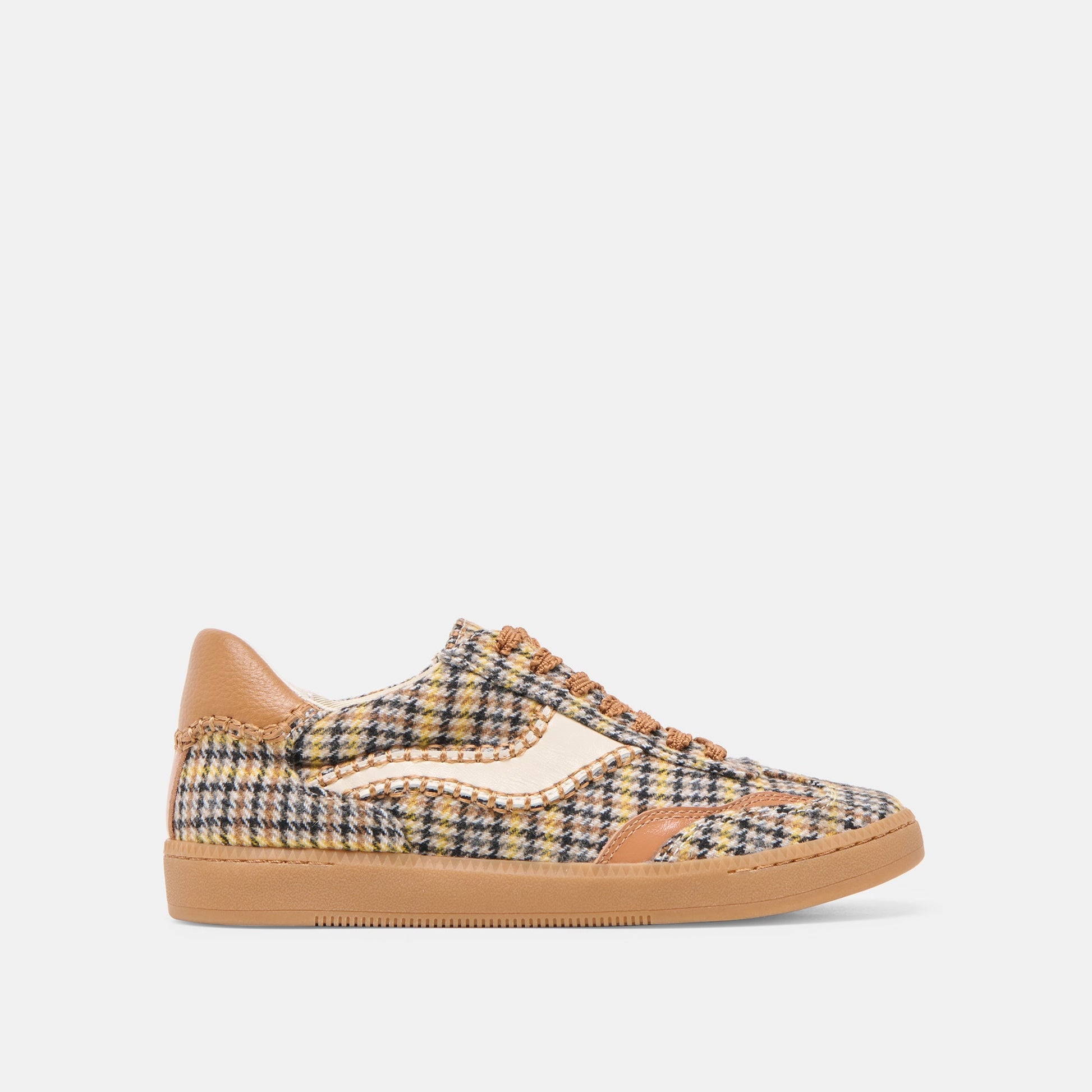 Notice Stitch Yellow Plaid Tweed Sneakers Dolce Vita
