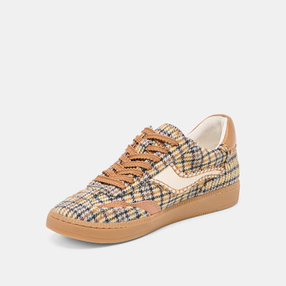 Notice Stitch Yellow Plaid Tweed Sneakers Dolce Vita