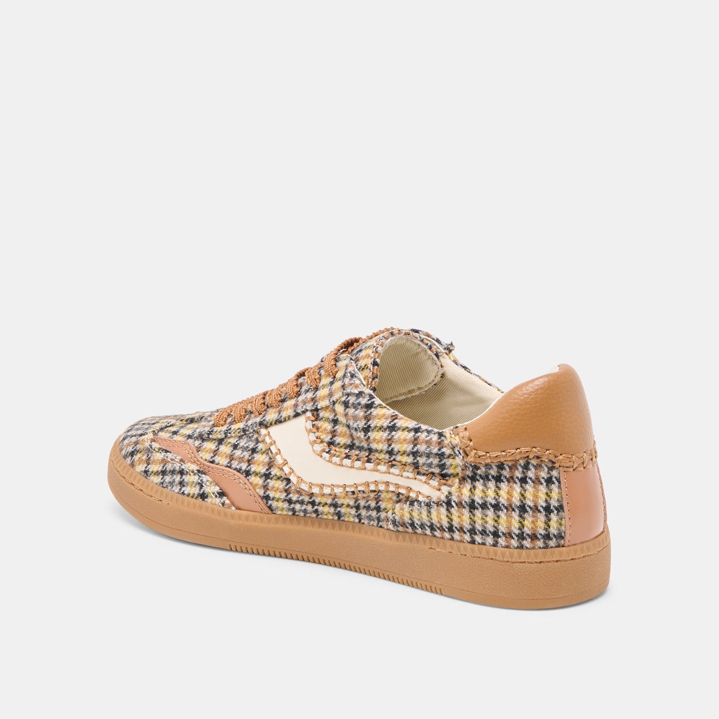 Notice Stitch Yellow Plaid Tweed Sneakers Dolce Vita