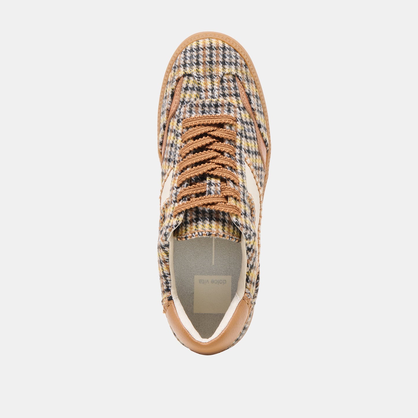 Notice Stitch Yellow Plaid Tweed Sneakers Dolce Vita