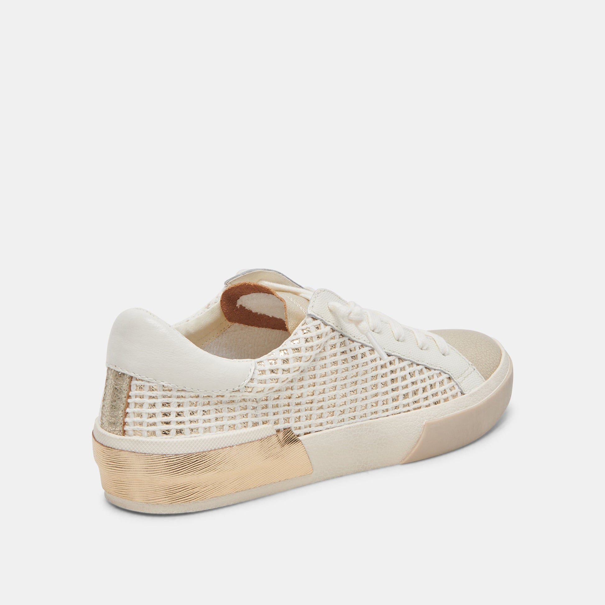 Zina Bone Gold Woven Wide Sneakers Dolce Vita