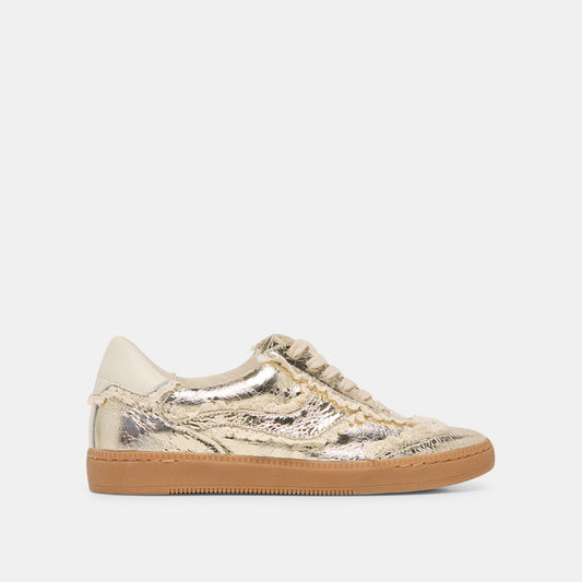 Notice Lace Platinum Distressed Leather Sneakers Dolce Vita