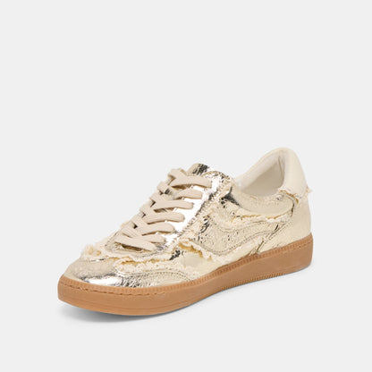 Notice Lace Platinum Distressed Leather Sneakers Dolce Vita