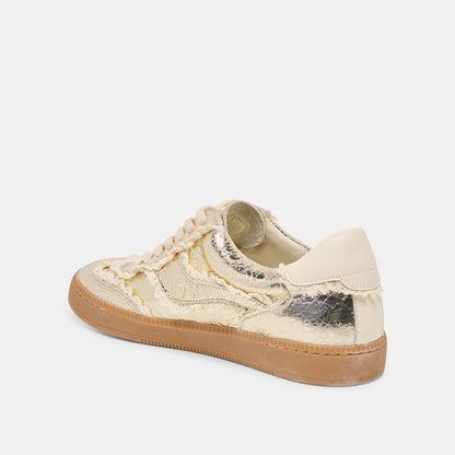 Notice Lace Platinum Distressed Leather Sneakers Dolce Vita