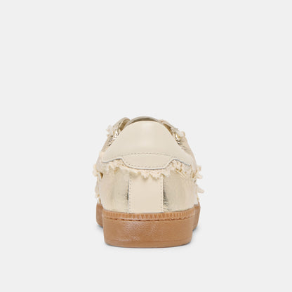 Notice Lace Platinum Distressed Leather Sneakers Dolce Vita