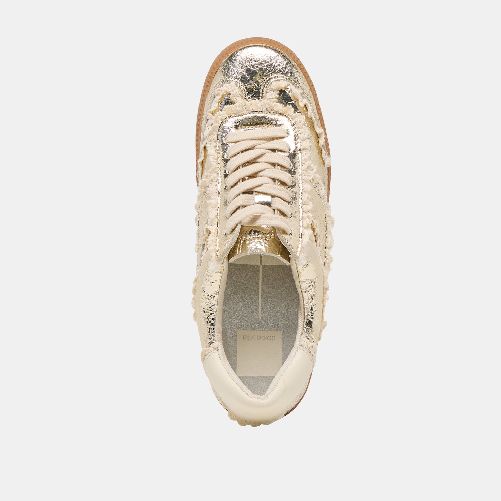 Notice Lace Platinum Distressed Leather Sneakers Dolce Vita