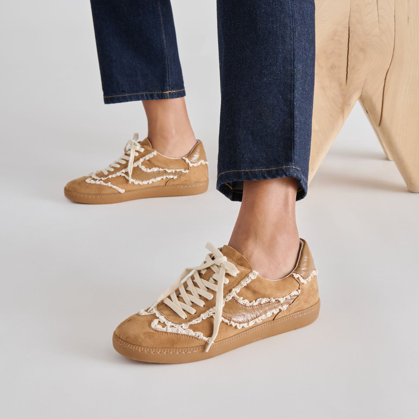 Notice Lace Lt Brown Suede Sneakers Dolce Vita