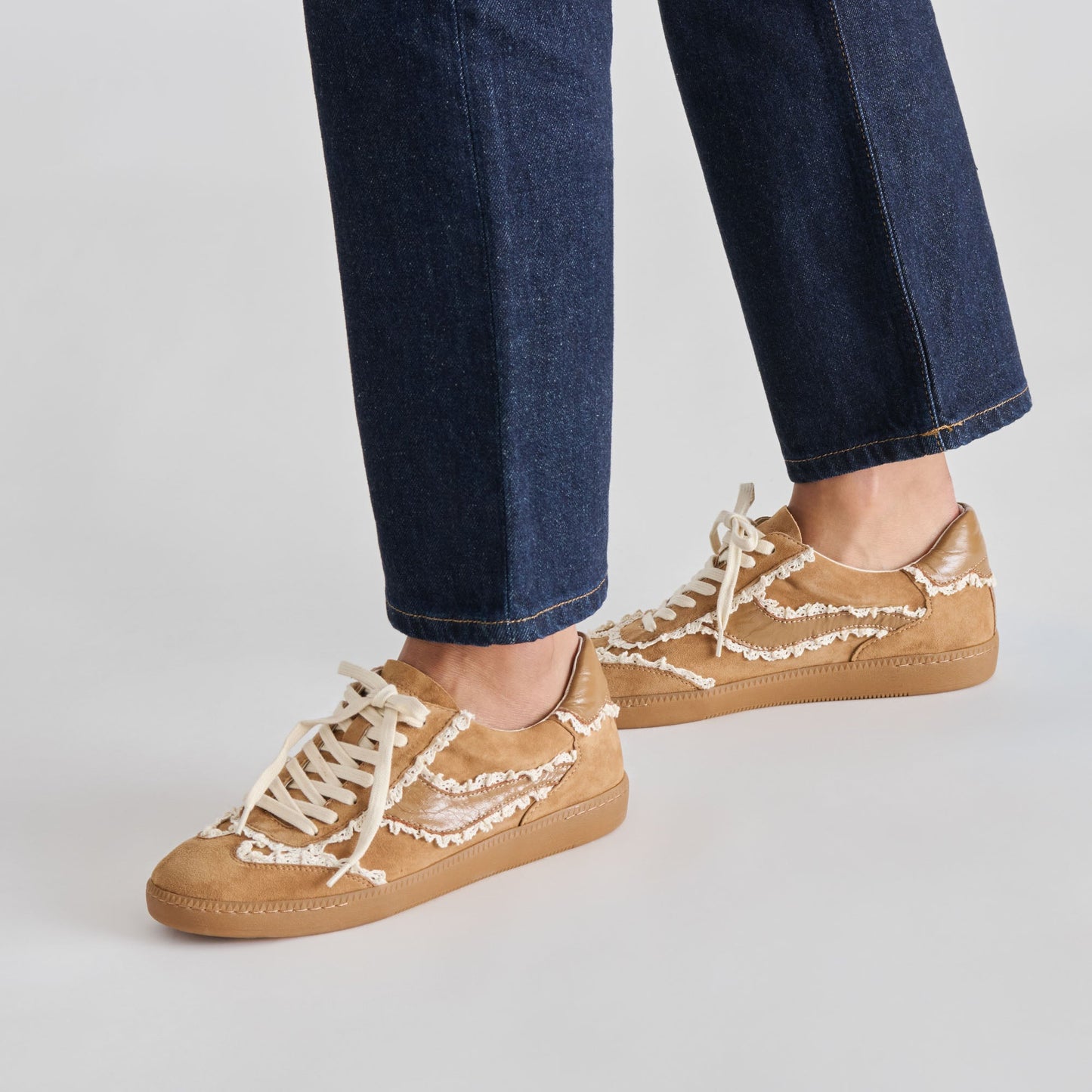 Notice Lace Lt Brown Suede Sneakers Dolce Vita