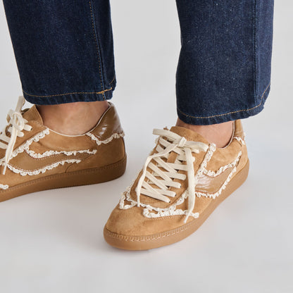 Notice Lace Lt Brown Suede Sneakers Dolce Vita