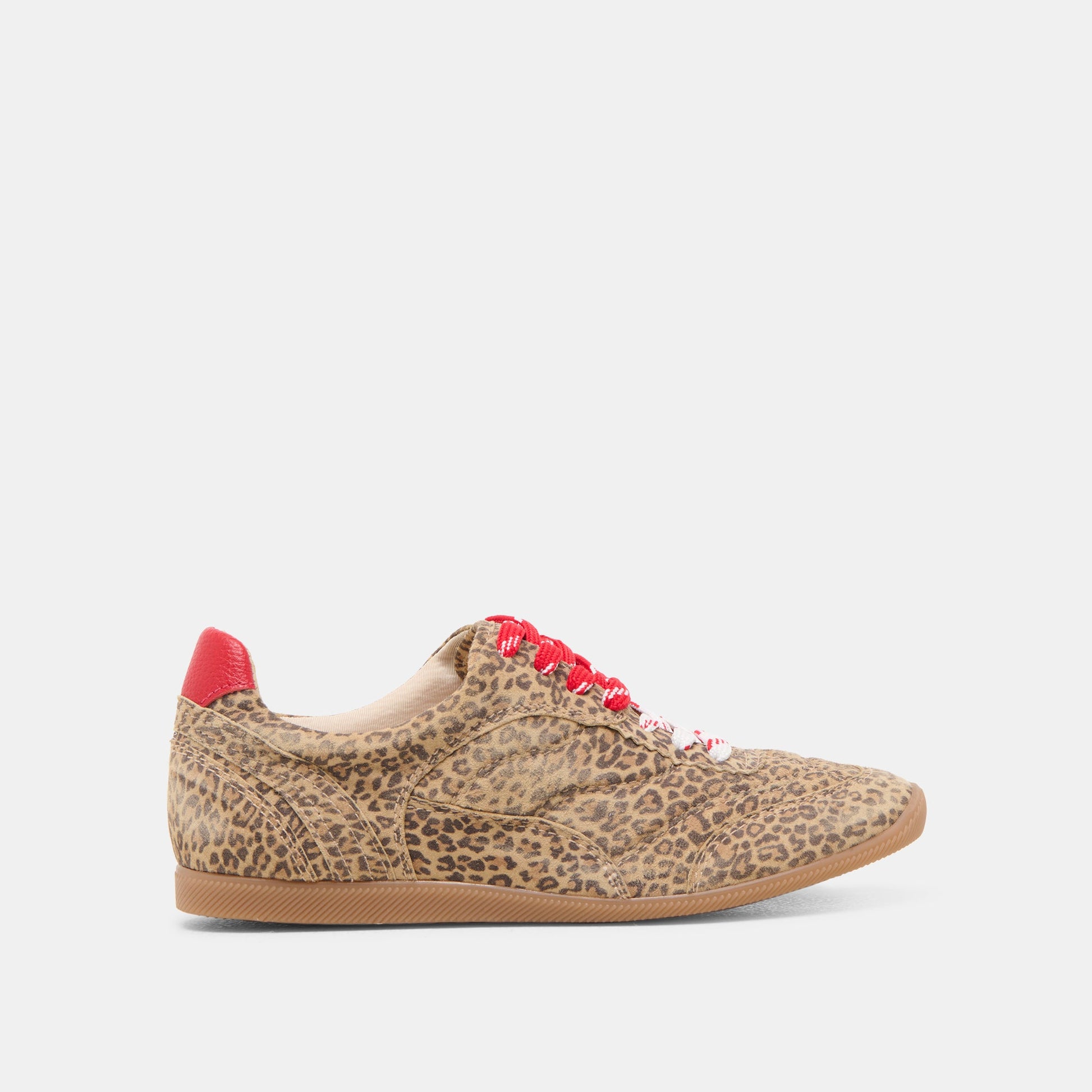 Laini Tan Leopard Printed Suede Sneakers Dolce Vita