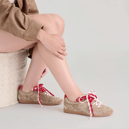 Laini Tan Leopard Printed Suede Sneakers Dolce Vita