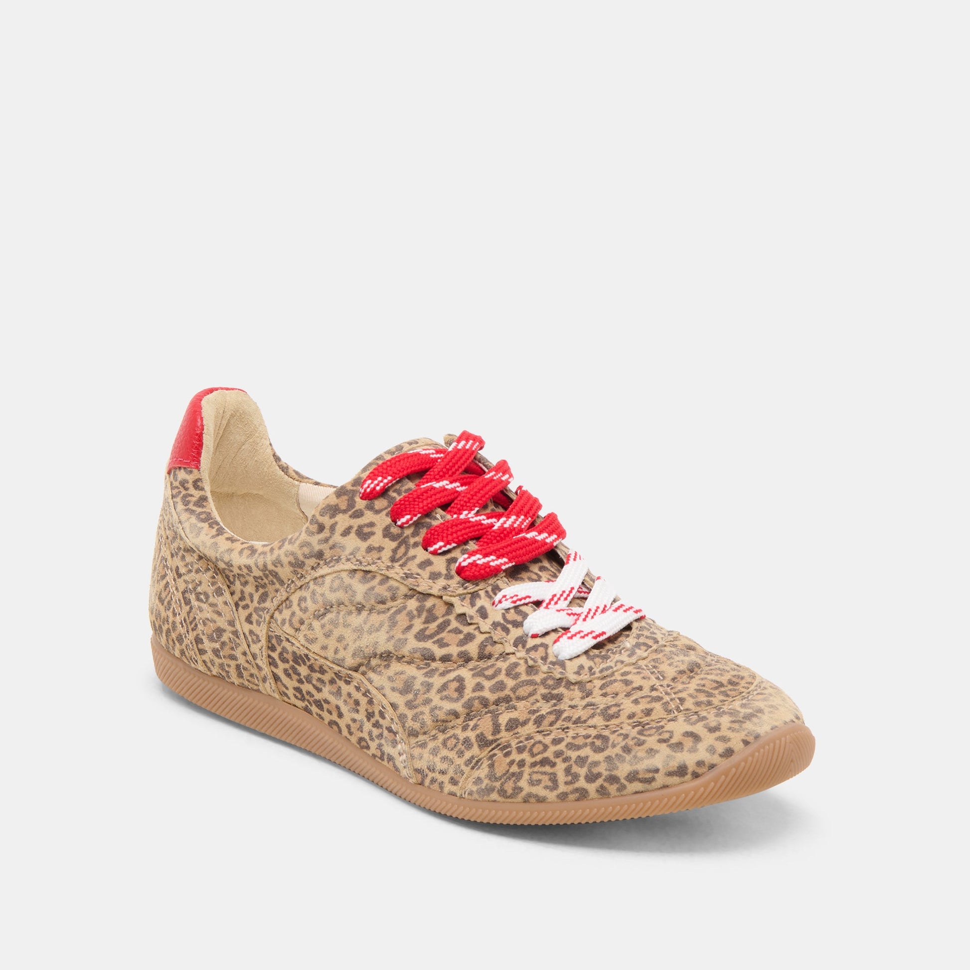 Laini Tan Leopard Printed Suede Sneakers Dolce Vita