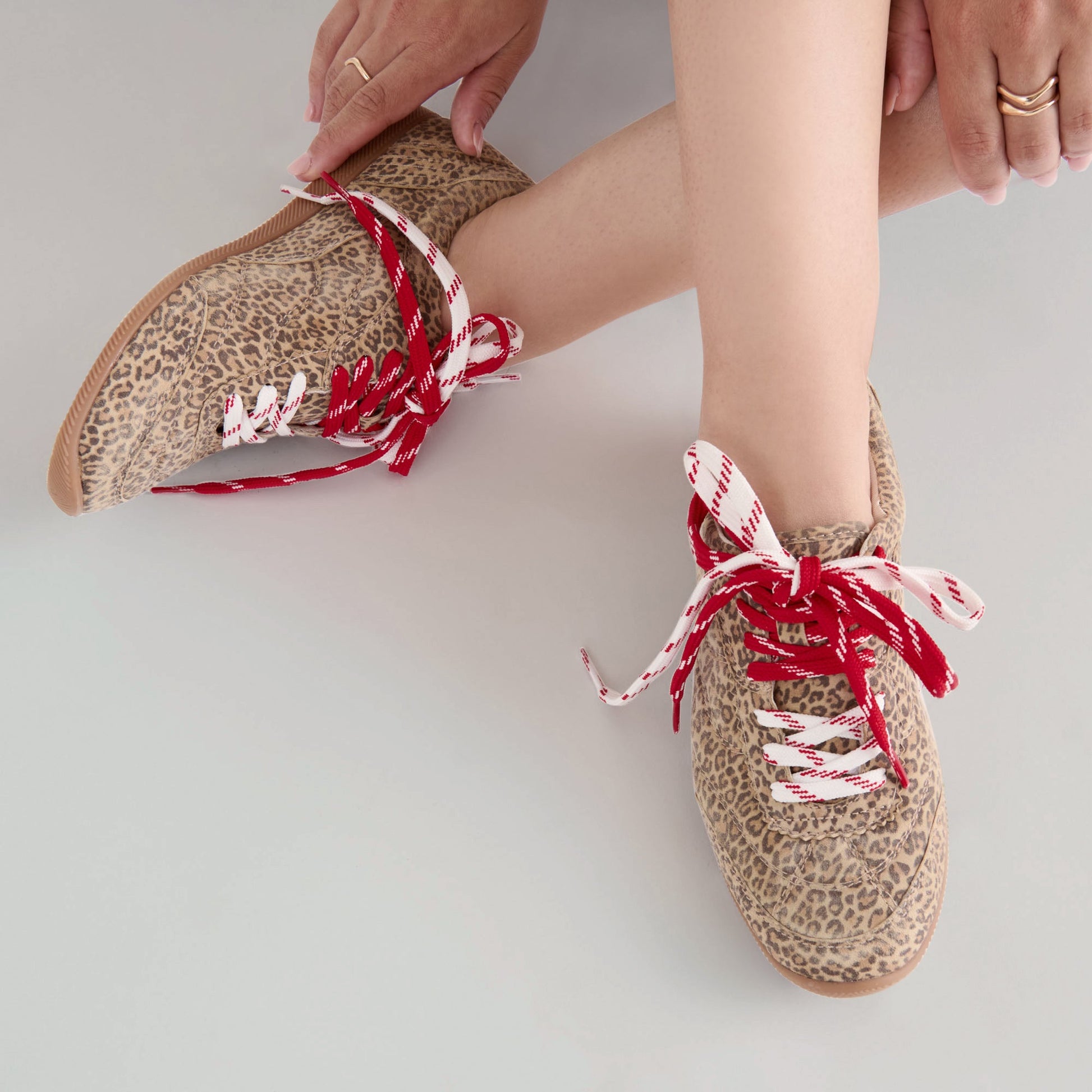 Laini Tan Leopard Printed Suede Sneakers Dolce Vita