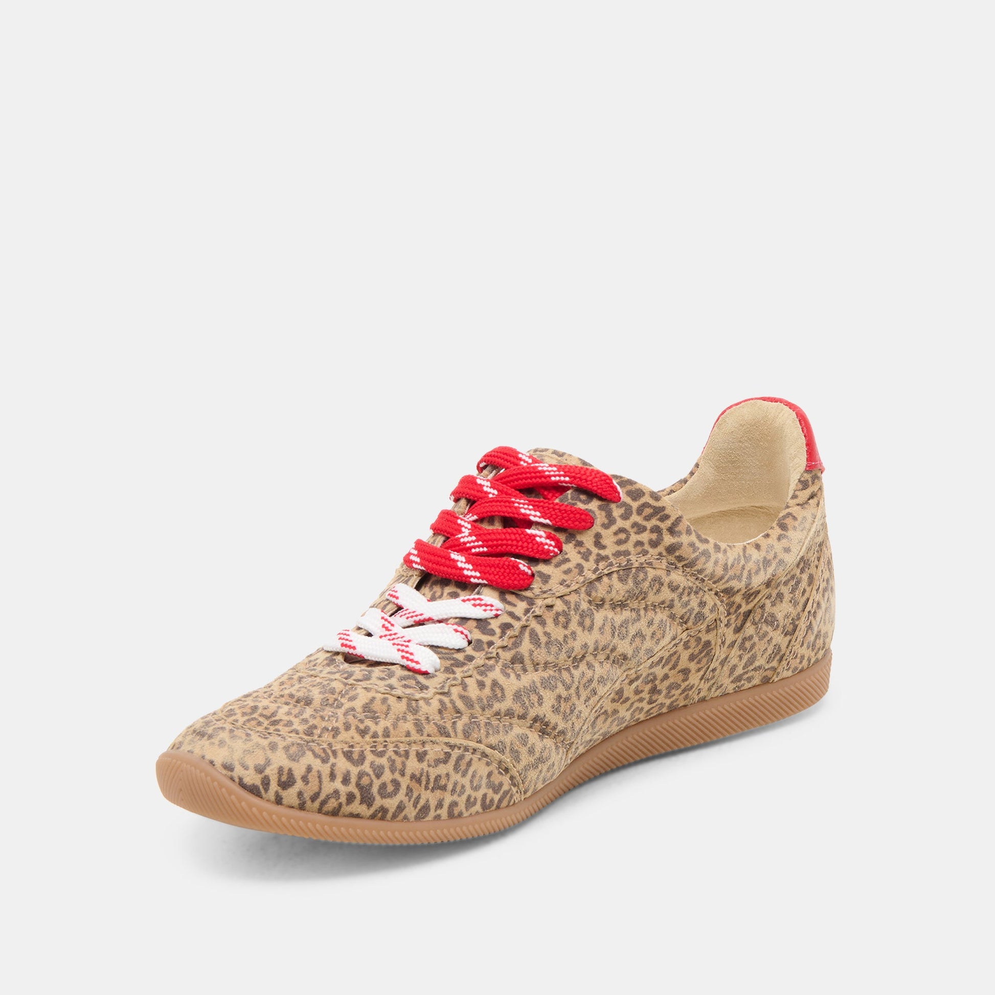Laini Tan Leopard Printed Suede Sneakers Dolce Vita