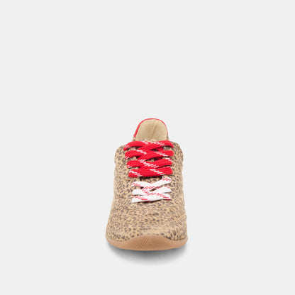 Laini Tan Leopard Printed Suede Sneakers Dolce Vita