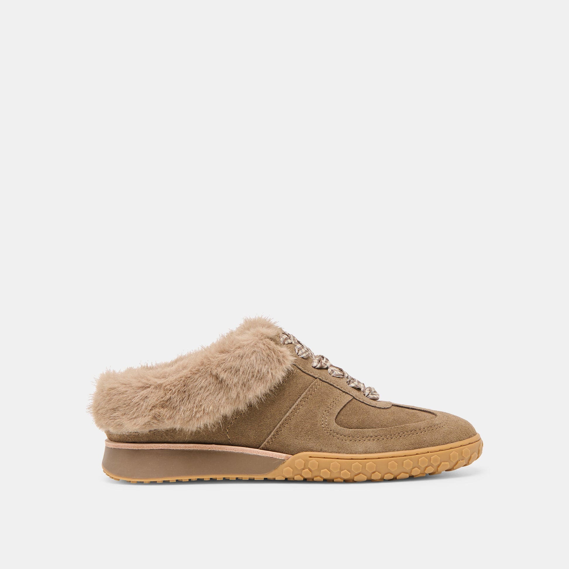 Izzey Plush Olive Suede Sneakers Dolce Vita